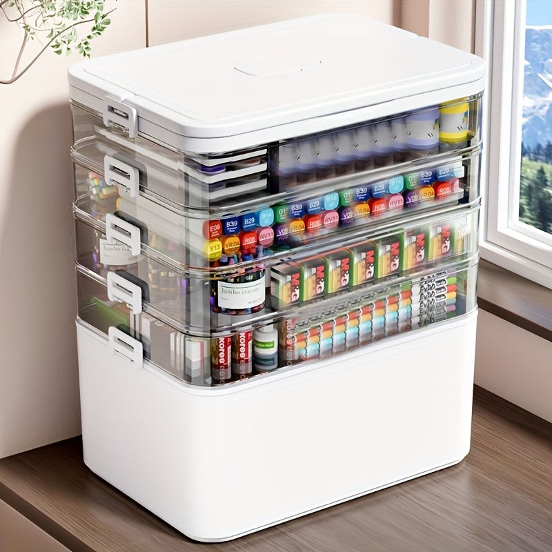 Is Stationery Office Supply - Multifunctional Multi-Layer Storage Box with Handle,