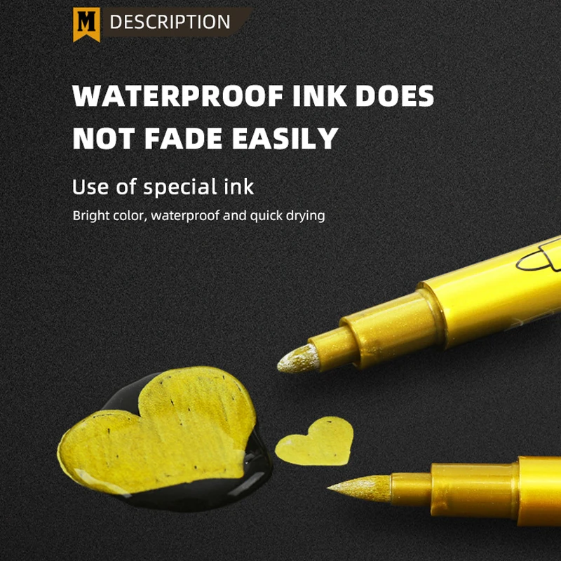 Metallic Marker Pen Set Gold S - Whiteboard Marker Set ulasan dan harga