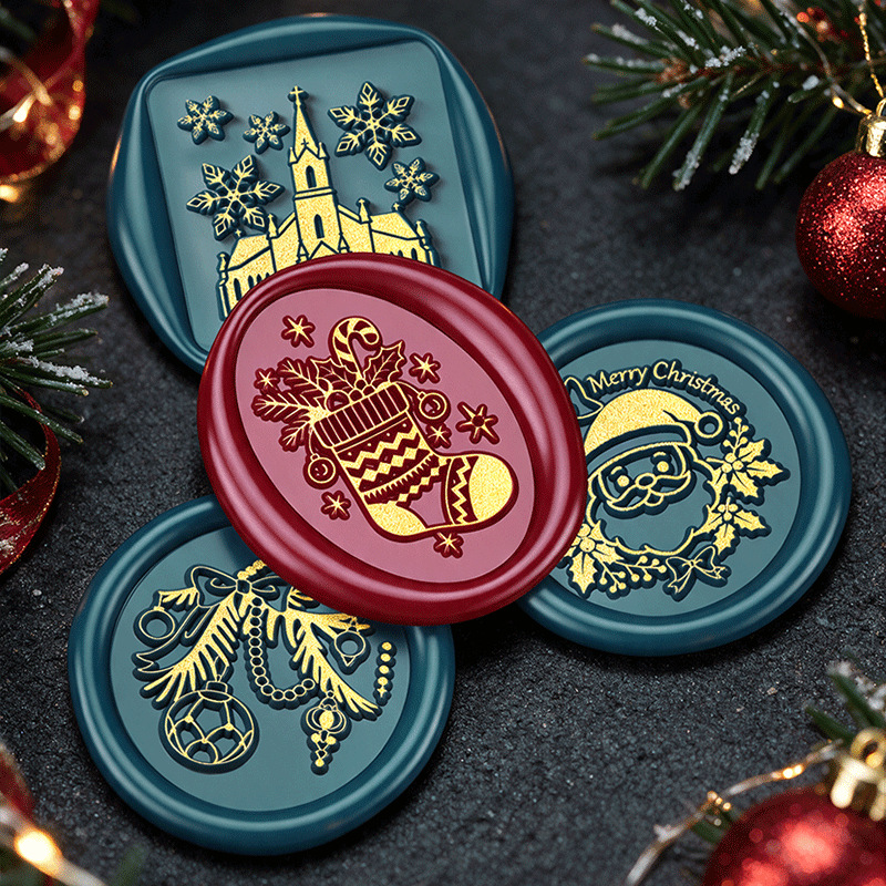 2026 Xmas Series Flat Carved B - Wax Seal Stamp Kit ulasan dan harga