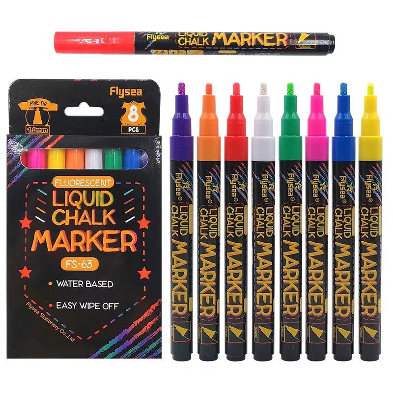 8 pcs Liquid Chalk Markers-Was - Whiteboard Marker Set ulasan dan harga