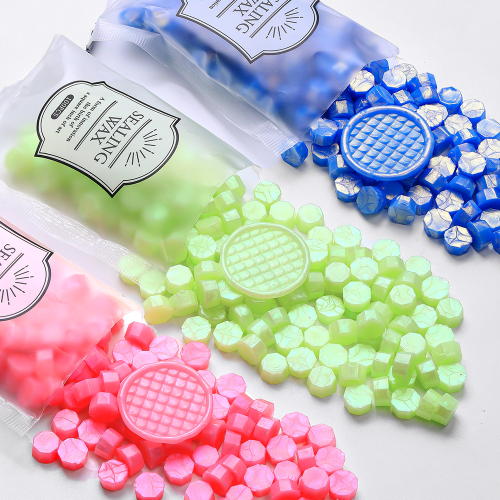 100pcs Aurora Borealis Octagon - Wax Seal Stamp Kit ulasan dan harga