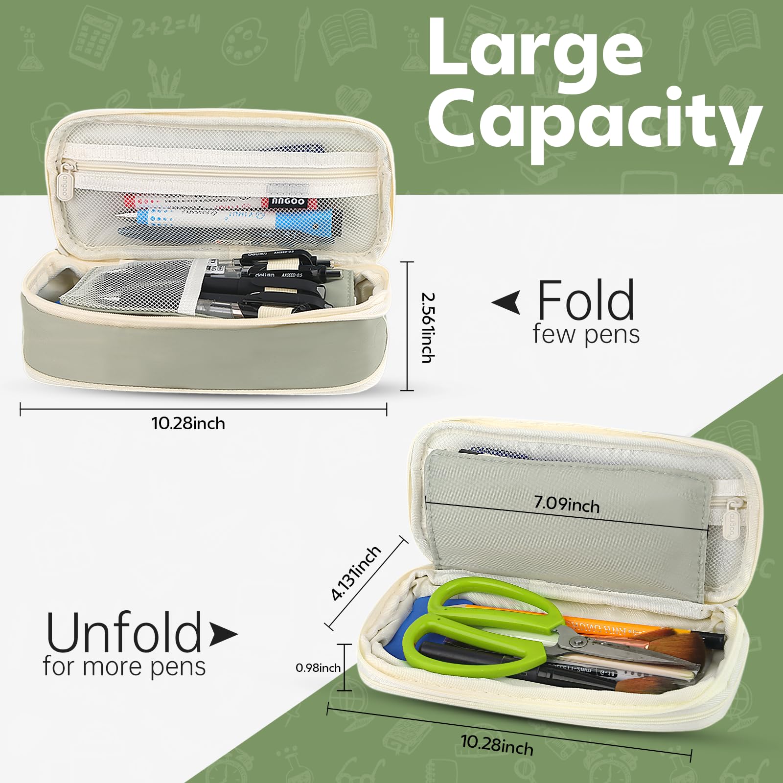 Large-capacity Green Pencil Ca - Ideal Stationery & Office Supply ulasan dan harga
