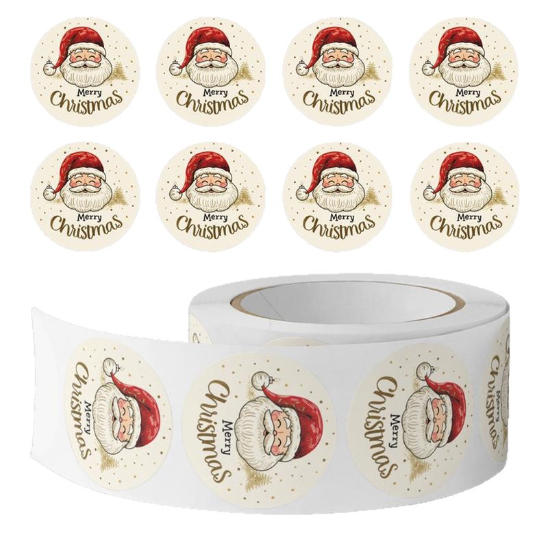 500pcs/Roll Christmas Santa Cl - Sticker Label Roll ulasan dan harga