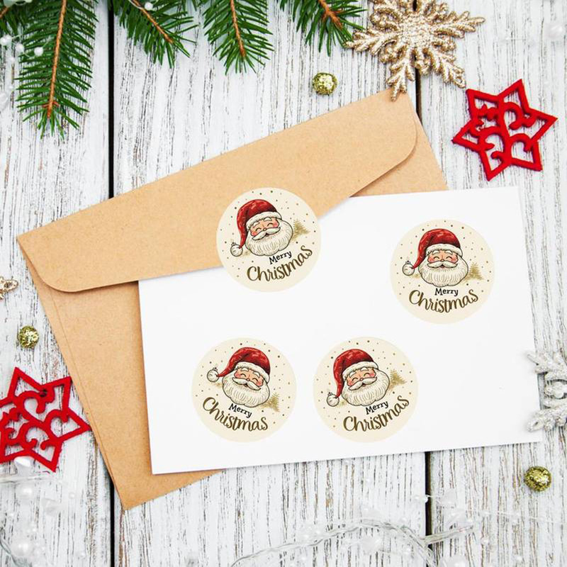 500pcs/Roll Christmas Santa Cl - Sticker Label Roll ulasan dan harga