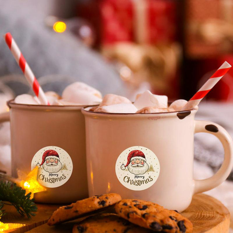 500pcs/Roll Christmas Santa Cl - Sticker Label Roll ulasan dan harga